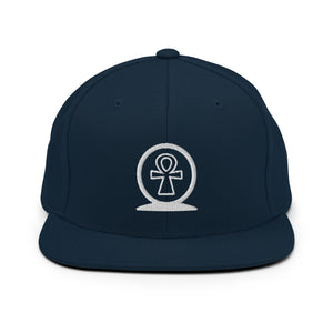 Shen Ankh Symbol Snapback Hat - White | AASH-02