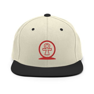 Shen Ankh Symbol Snapback Hat - Red | AASH-03