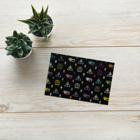 Monogram Multicolor Greeting Card - Black