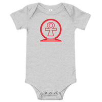 Shen Ankh Symbol Baby Short Sleeve One Piece - Red | ABO-02