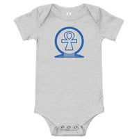 Shen Ankh Symbol Baby Short Sleeve One Piece - Royal Blue | ABO-04