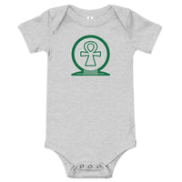 Shen Ankh Symbol Baby Short Sleeve One Piece - Green | ABO-05