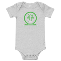 Shen Ankh Symbol Baby Short Sleeve One Piece - Kelly Green | ABO-06