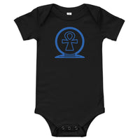 Shen Ankh Symbol Baby Short Sleeve One Piece - Royal Blue | ABO-04