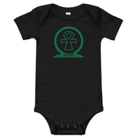 Shen Ankh Symbol Baby Short Sleeve One Piece - Green | ABO-05
