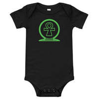 Shen Ankh Symbol Baby Short Sleeve One Piece - Kelly Green | ABO-06