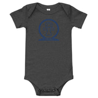 Shen Ankh Symbol Baby Short Sleeve One Piece - Navy Blue | ABO-03