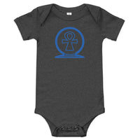 Shen Ankh Symbol Baby Short Sleeve One Piece - Royal Blue | ABO-04