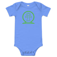 Shen Ankh Symbol Baby Short Sleeve One Piece - Kelly Green | ABO-06