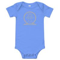 Shen Ankh Symbol Baby Short Sleeve One Piece - Silver | ABO-09