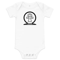 Shen Ankh Symbol Baby Short Sleeve One Piece - Black | ABO-01