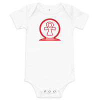 Shen Ankh Symbol Baby Short Sleeve One Piece - Red | ABO-02