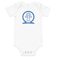 Shen Ankh Symbol Baby Short Sleeve One Piece - Royal Blue | ABO-04