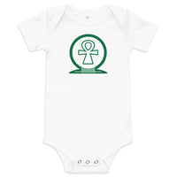 Shen Ankh Symbol Baby Short Sleeve One Piece - Green | ABO-05