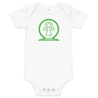 Shen Ankh Symbol Baby Short Sleeve One Piece - Kelly Green | ABO-06