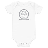 Shen Ankh Symbol Baby Short Sleeve One Piece - Silver | ABO-09
