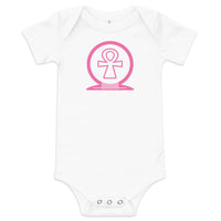 Shen Ankh Symbol Baby Short Sleeve One Piece - Pink | ABO-010