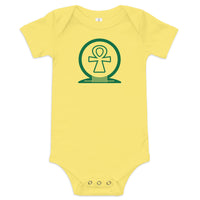 Shen Ankh Symbol Baby Short Sleeve One Piece - Green | ABO-05