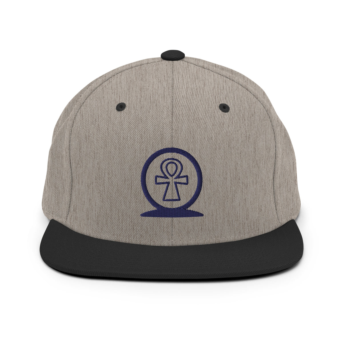 Shen Ankh Symbol Snapback Hat - Navy Blue | AASH-04