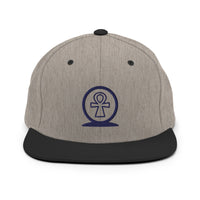 Shen Ankh Symbol Snapback Hat - Navy Blue | AASH-04