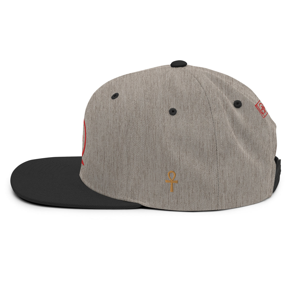 Shen Ankh Symbol Snapback Hat - Red | AASH-03