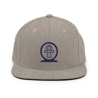 Shen Ankh Symbol Snapback Hat - Navy Blue | AASH-04