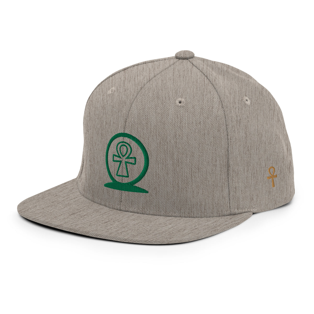 Shen Ankh Symbol Snapback Hat - Green | AASH-06
