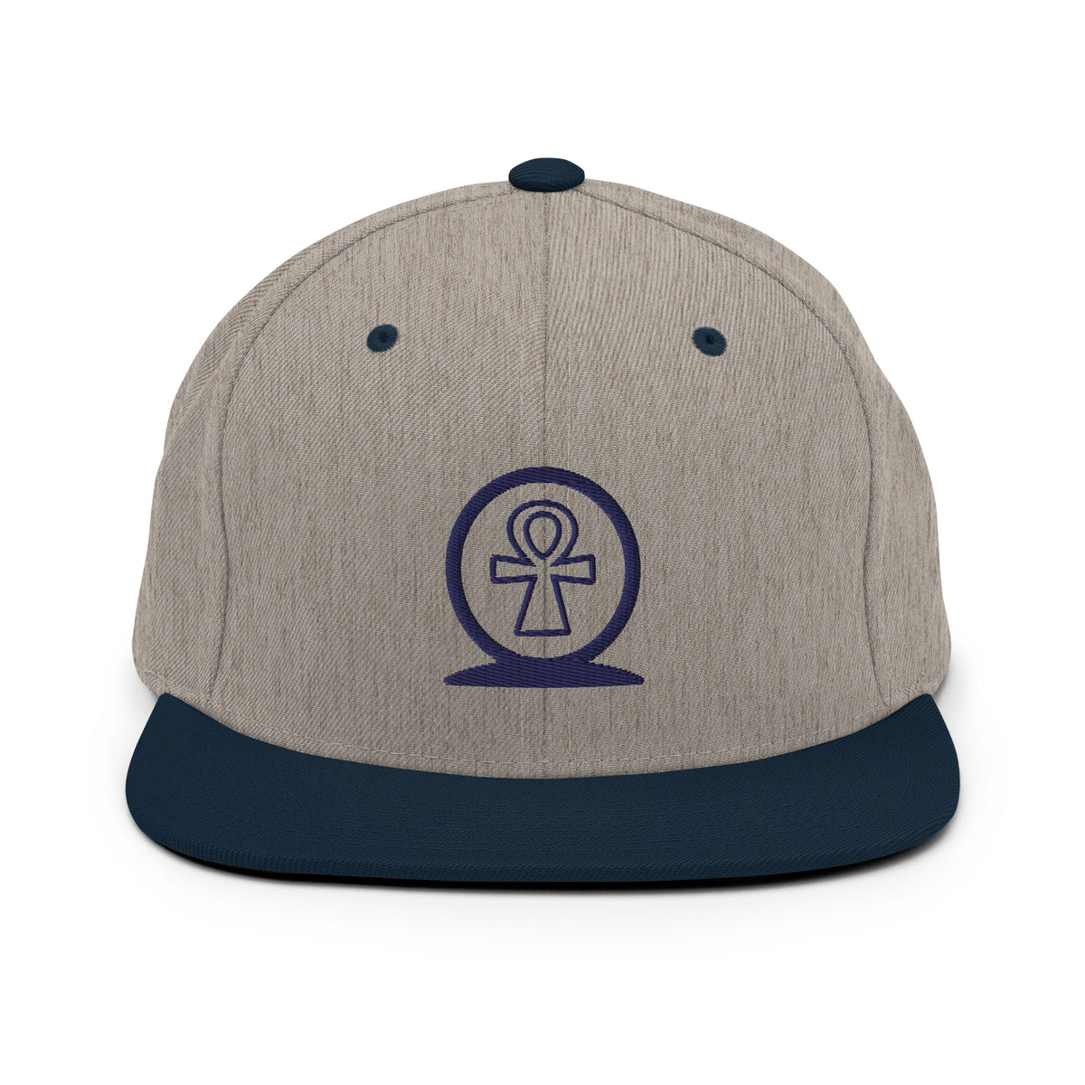 Shen Ankh Symbol Snapback Hat - Navy Blue | AASH-04