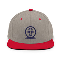 Shen Ankh Symbol Snapback Hat - Navy Blue | AASH-04