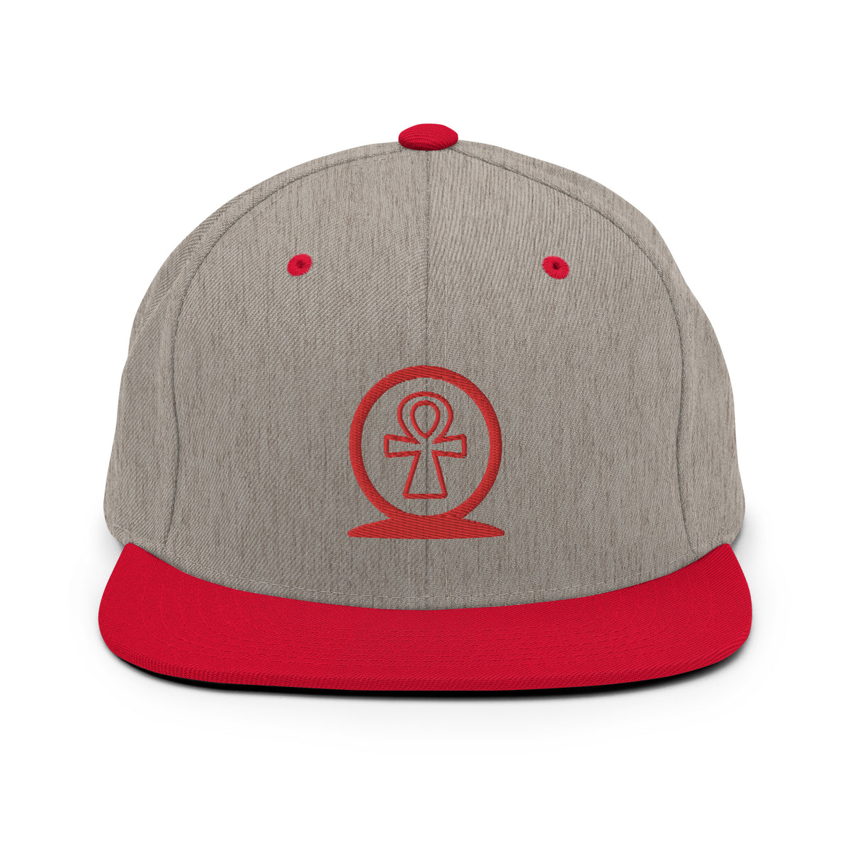 Shen Ankh Symbol Snapback Hat - Red | AASH-03