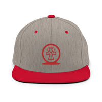 Shen Ankh Symbol Snapback Hat - Red | AASH-03