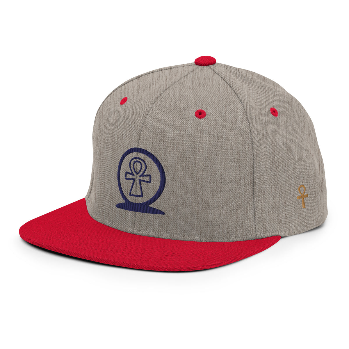 Shen Ankh Symbol Snapback Hat - Navy Blue | AASH-04