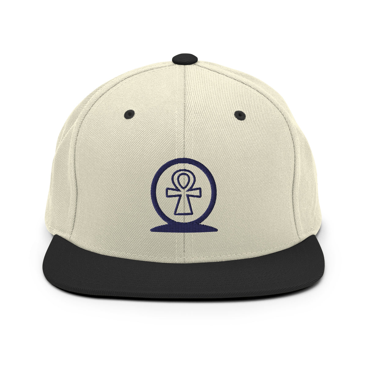Shen Ankh Symbol Snapback Hat - Navy Blue | AASH-04