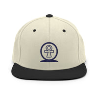 Shen Ankh Symbol Snapback Hat - Navy Blue | AASH-04