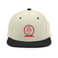 Shen Ankh Symbol Snapback Hat - Red | AASH-03