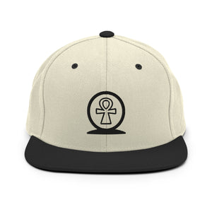 Shen Ankh Symbol Snapback Hat - Black | AASH-01