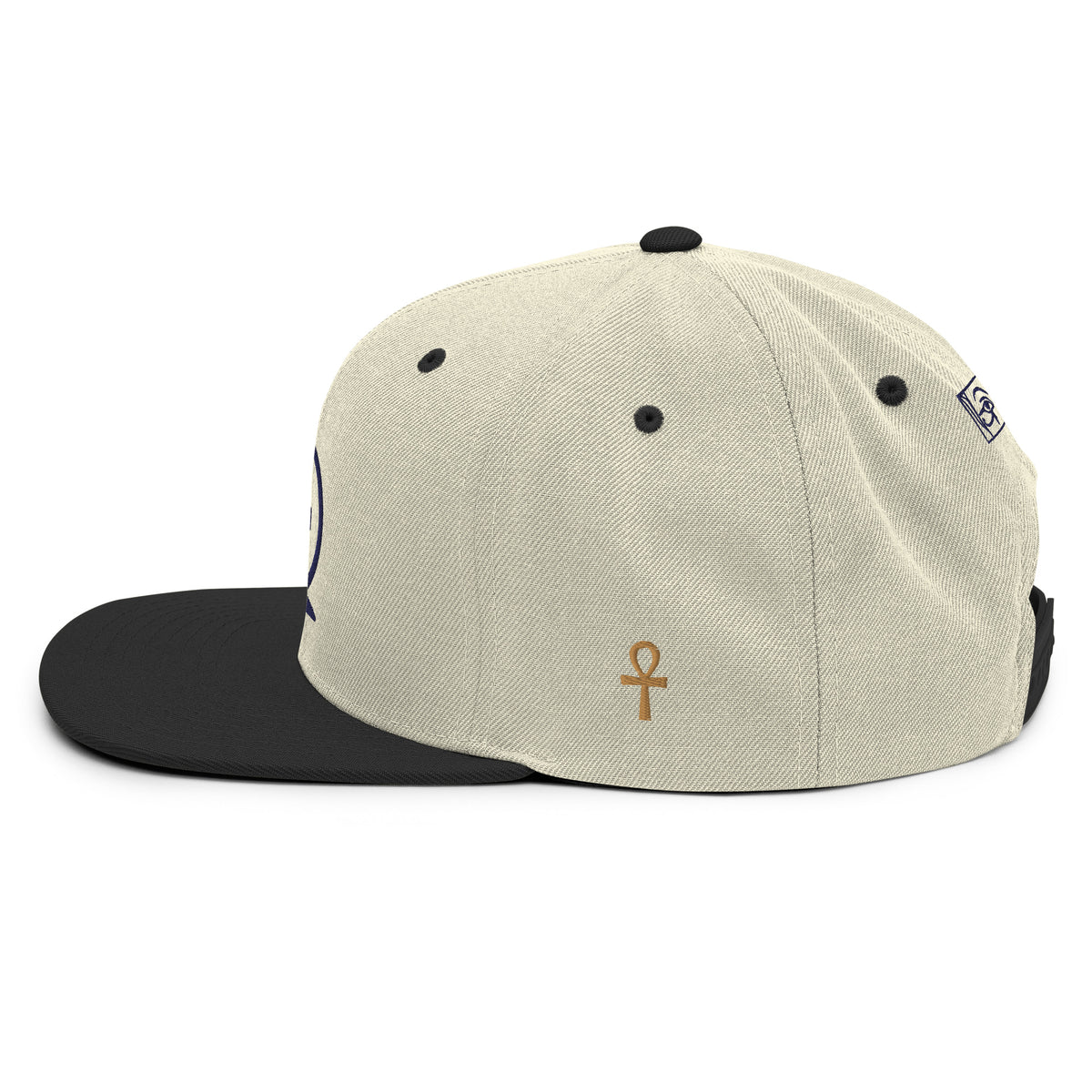 Shen Ankh Symbol Snapback Hat - Navy Blue | AASH-04