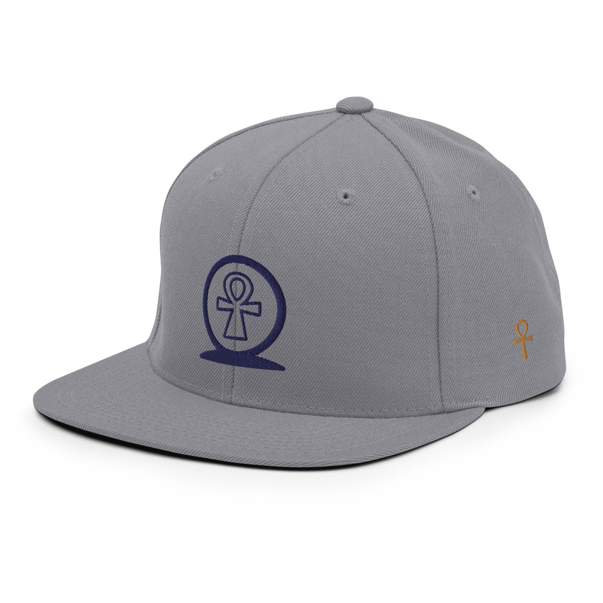 Shen Ankh Symbol Snapback Hat - Navy Blue | AASH-04