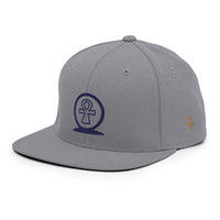 Shen Ankh Symbol Snapback Hat - Navy Blue | AASH-04