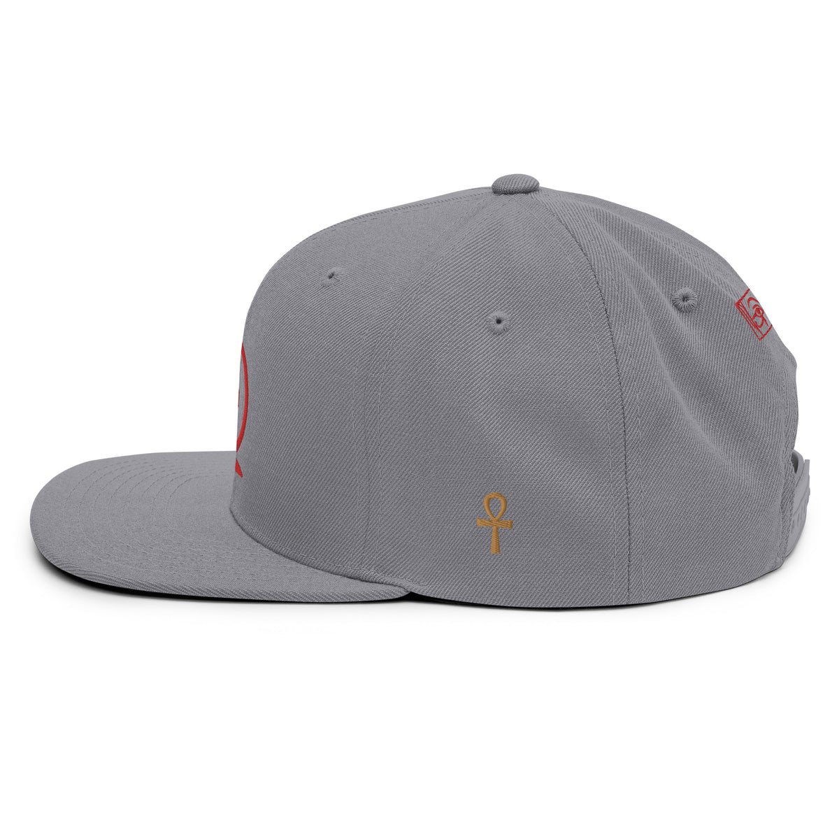 Shen Ankh Symbol Snapback Hat - Red | AASH-03